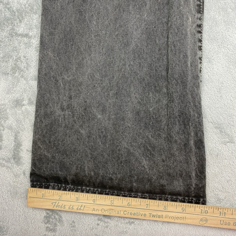 Rogan NYC Jeans Womens 26 Grey Stone Wash Flared Wide Leg Flap Pockets USA Made - Picture 10 of 12
